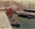 Un Harbo impressionnisme enneigé Norwegian paysage Frits Thaulow river